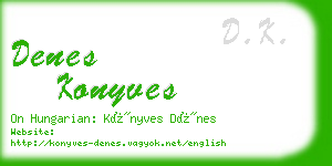 denes konyves business card